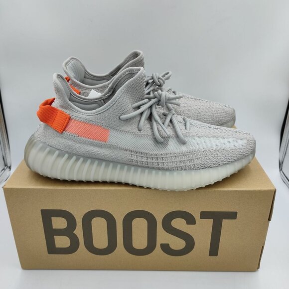 Other - Grey Knit Casual Sneakers with Orange Heel Tab – Lightweight Comfortable Streetw